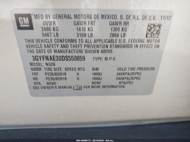 2013 CADILLAC SRX 3GYFNAE30DS550859 Photo 8