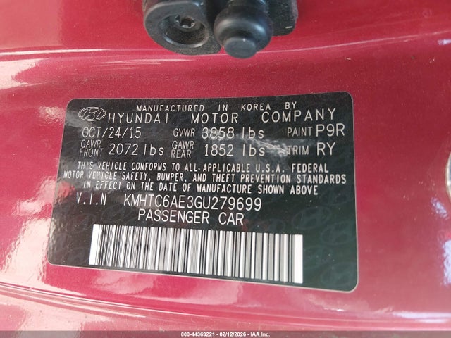 Hyundai Veloster Turbo 2016 KMHTC6AE3GU279699 Image 9