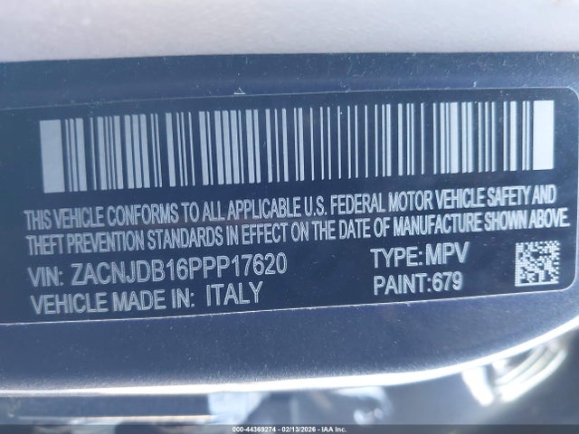 Aukcja sprzedaży 2023 Jeep Renegade Latitude 4x4, vin: ZACNJDB16PPP17620, numer aukcji: 44369274