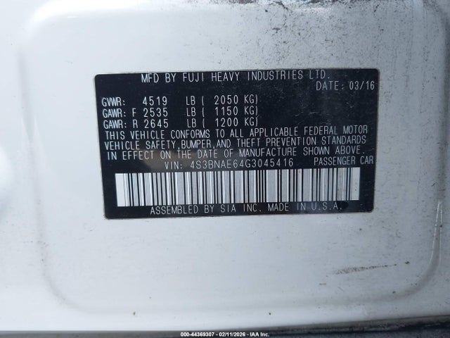 Subaru Legacy 2.5i Premium 2016 4S3BNAE64G3045416 Image 9