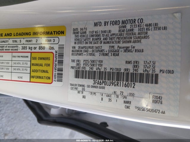 Ford Fusion Hybrid Se 2016 3FA6P0LU9GR116012 Image 9