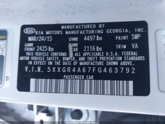 KIA Optima Sx Turbo 2015 5XXGR4A67FG463792 Image 9