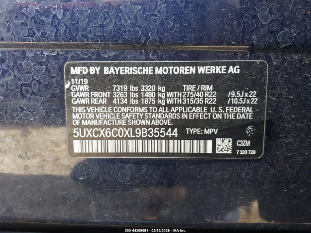 5UXCX6C0XL9B35544 BMW X7 M50i