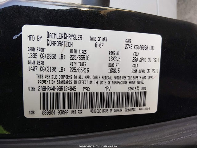 2008 CHRYSLER TOWN & COUNTRY 2A8HR44H08R124845 Photo 8