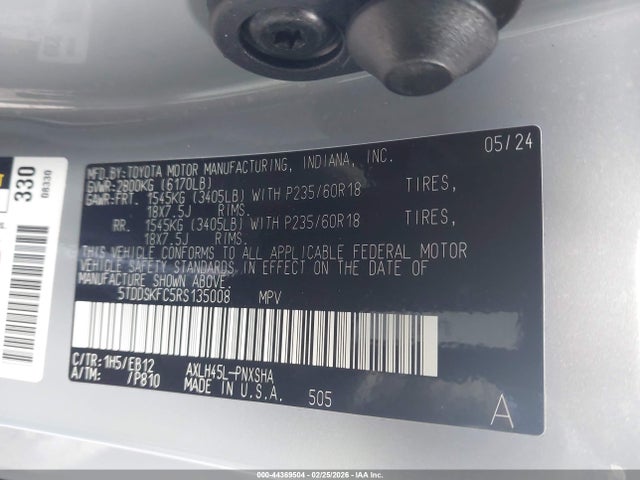 5TDDSKFC5RS135008 Toyota Sienna Xse