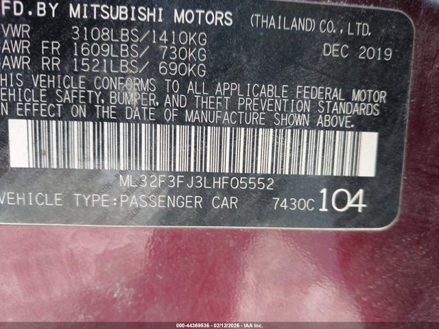 2020 MITSUBISHI MIRAGE G4 ML32F3FJ3LHF05552 Photo 8