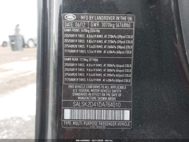 2013 LAND ROVER RANGE ROVER SPORT SALSK2D41DA764010 Photo 8