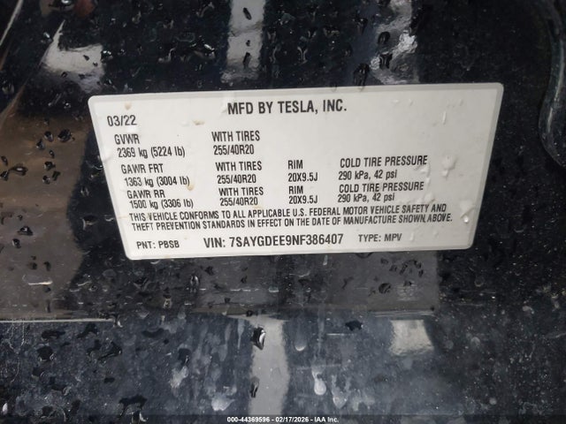 2022 TESLA MODEL Y 7SAYGDEE9NF386407 Photo 8