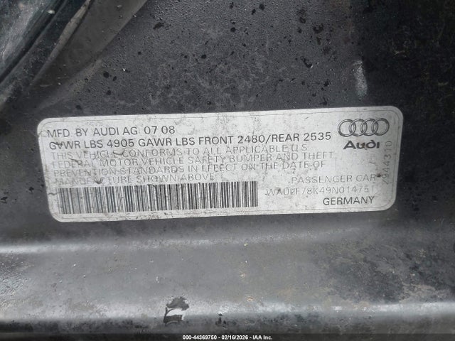 2009 AUDI A4 WAULF78K49N014751 Photo 8