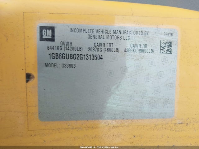 1GB6GUBG2G1313504 Chevrolet Express Cutaway 4500