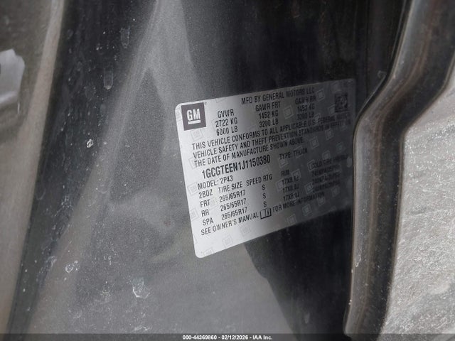 1GCGTEEN1J1150380 Chevrolet Colorado Zr2