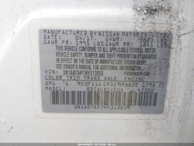 3N1AB7AP7HY313859 Nissan SENTRA SV