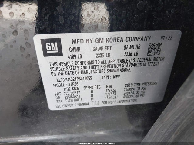 KL79MMS21PB019055 Chevrolet Trailblazer Fwd Ls