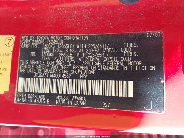 2004 LEXUS RX 330 JTJGA31U440014582 Photo 8