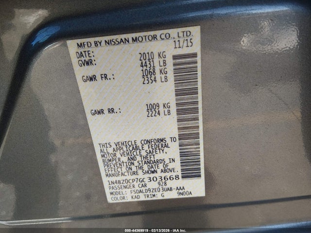 2016 NISSAN LEAF 1N4BZ0CP7GC303668 Photo 8