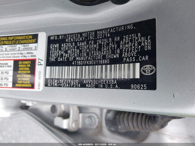 4T1BD1FK9EU118880 Toyota Camry Hybrid Se Limited Edition