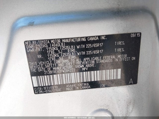 Toyota RAV4 LE 2015 2T3BFREV0FW384222 Image 9
