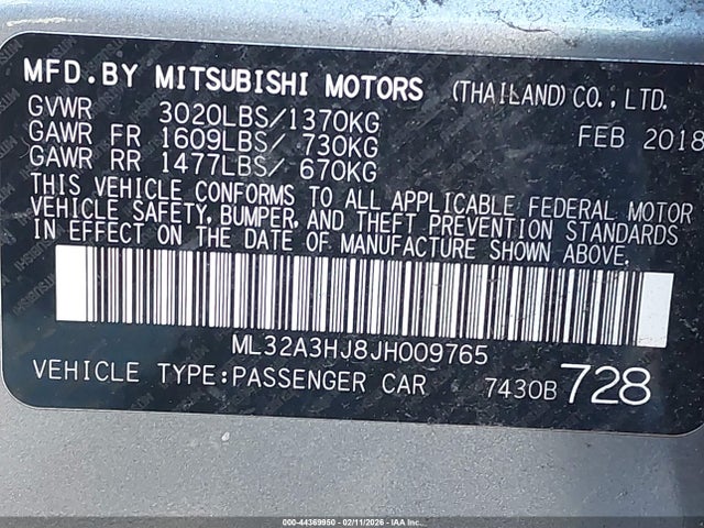 2018 MITSUBISHI MIRAGE ML32A3HJ8JH009765 Photo 8
