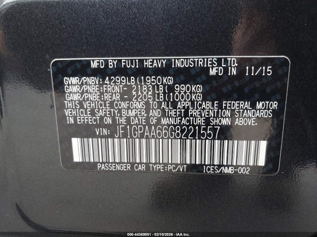 Subaru Impreza 2.0i 2016 JF1GPAA66G8221557 Image 9