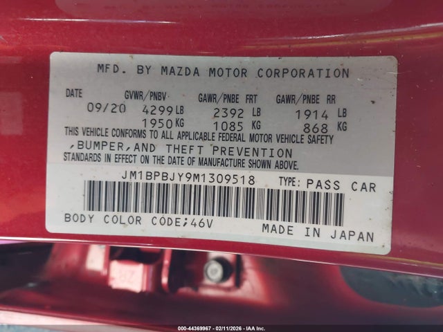 JM1BPBJY9M1309518 Mazda Mazda3 2.5 Turbo
