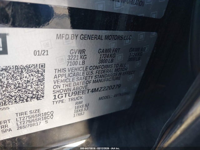 1GTU9EET4MZ220279 GMC SIERRA 1500