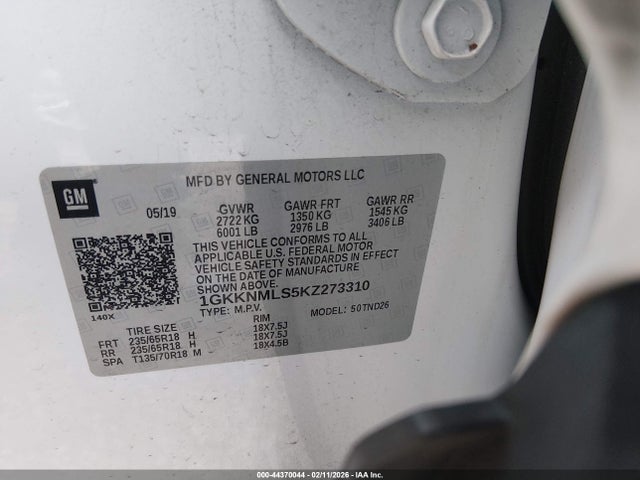 1GKKNMLS5KZ273310 GMC Acadia Slt-1