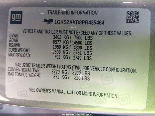 Продаж на аукціоні авто 2023 Gmc Yukon 4wd Sle, vin: 1GKS2AKD8PR435464, номер лоту: 44370188