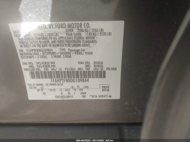2013 FORD TAURUS 1FAHP2F80DG109844 Photo 8