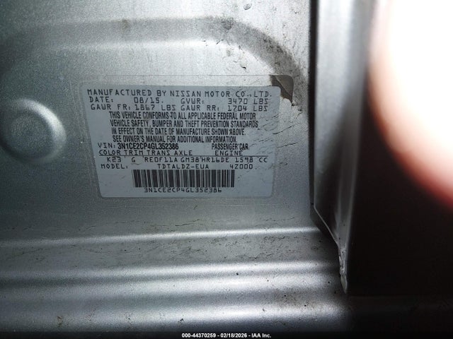 Nissan Versa Note S (sr)/s Plus/sl/sr/sv 2016 3N1CE2CP4GL352386 Image 9