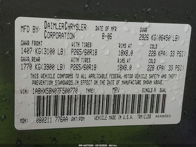 2007 CHRYSLER ASPEN 1A8HX58N07F500770 Photo 8