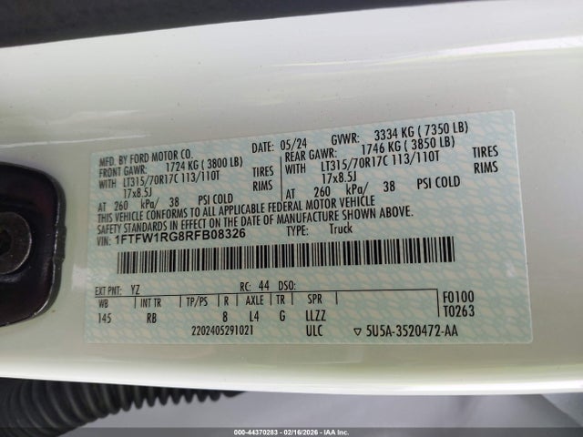1FTFW1RG8RFB08326 Ford F-150 Raptor