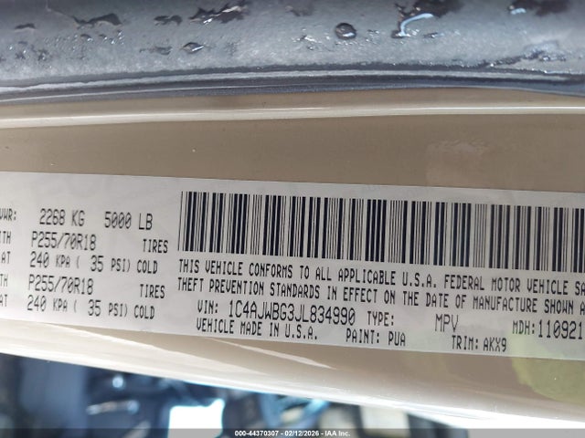 2018 JEEP WRANGLER JK 1C4AJWBG3JL834990 Photo 8