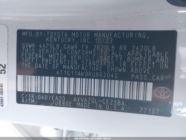 2024 TOYOTA CAMRY 4T1G11AK9RU862040 Photo 8