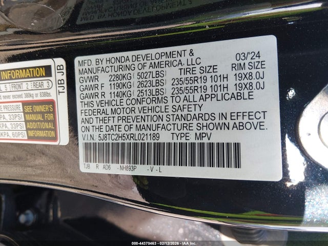 Aukcja sprzedaży 2024 Acura Rdx Technology Package, vin: 5J8TC2H5XRL021189, numer aukcji: 44370463