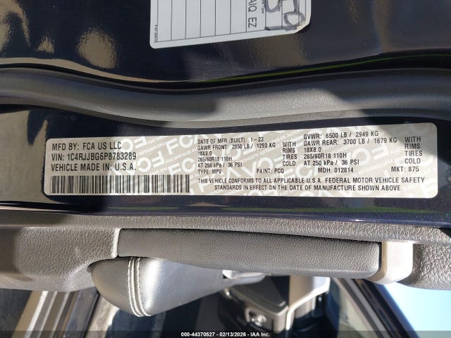 1C4RJJBG6P8783289 Jeep Grand Cherokee L Limited 4x2