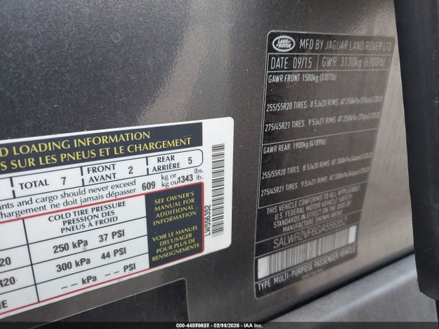 2016 LAND ROVER RANGE ROVER SPORT SALWR2VF6GA556352 Photo 8