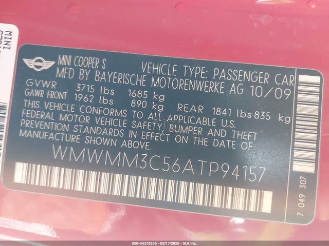 2010 MINI COOPER S CLUBMAN WMWMM3C56ATP94157 Photo 8