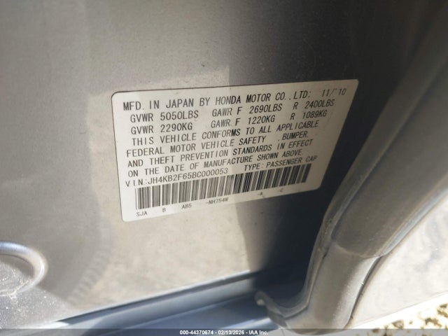 Aukcja sprzedaży 2011 Acura Rl 3.7, vin: JH4KB2F65BC000053, numer aukcji: 44370674