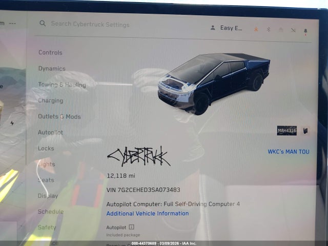 Aukcja sprzedaży 2025 Tesla Cybertruck All-wheel Drive, vin: 7G2CEHED3SA073483, numer aukcji: 44370689
