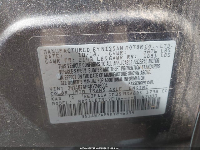 3N1AB7AP4KY246094 Nissan SENTRA S