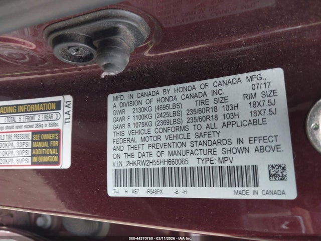 2HKRW2H55HH660065 Honda CR-V EX