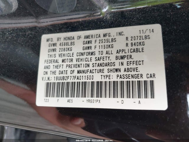 Aukcja sprzedaży 2015 Acura Tlx V6 Advance, vin: 19UUB2F77FA011500, numer aukcji: 44370819