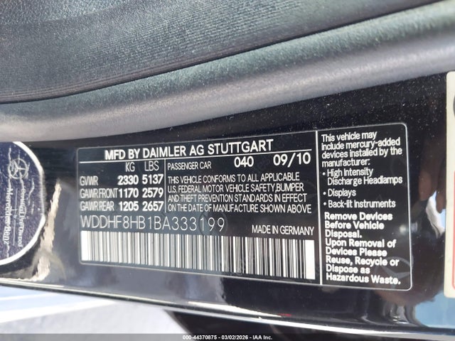 2011 MERCEDES-BENZ E 350 WDDHF8HB1BA333199 Photo 8