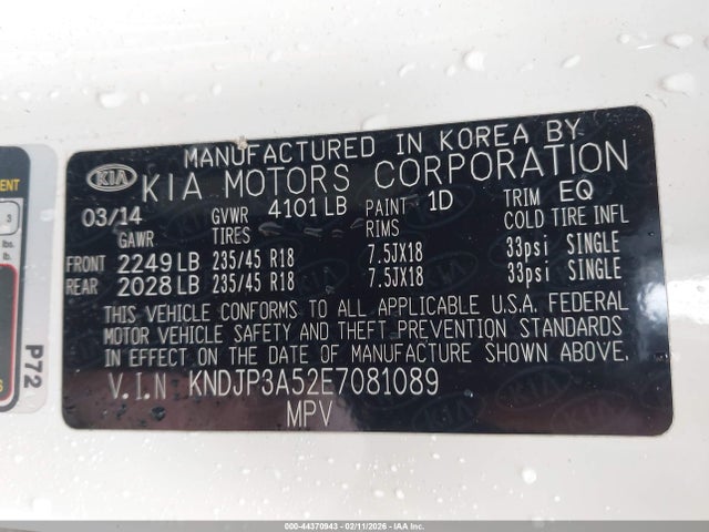 Aukcja sprzedaży 2014 Kia Soul +, vin: KNDJP3A52E7081089, numer aukcji: 44370943