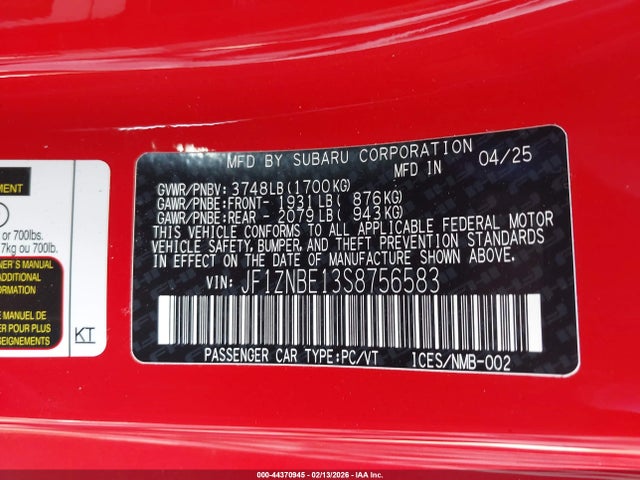 Toyota Gr86 Premium 2025 JF1ZNBE13S8756583 Image 9