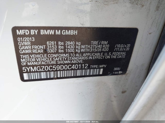 2013 BMW X6 M 5YMGZ0C59D0C40112 Photo 8