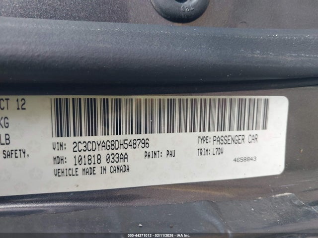 2013 DODGE CHALLENGER 2C3CDYAG8DH548796 Photo 8