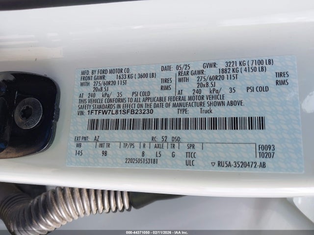 1FTFW7L81SFB23230 Ford F-150 Platinum