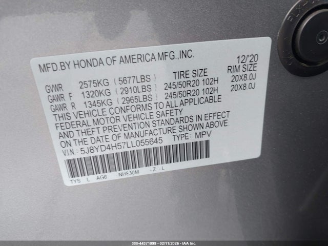 2020 ACURA MDX 5J8YD4H57LL055645 Photo 8
