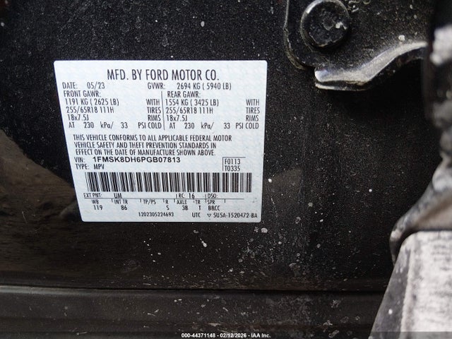 Продажа на аукционе авто 2023 Ford Explorer Xlt, vin: 1FMSK8DH6PGB07813, номер лота: 44371148